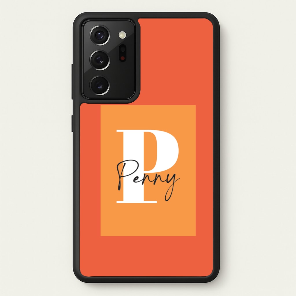 Orange Personalised Name - Personalised Phone Case for Galaxy Note 20 Ultra