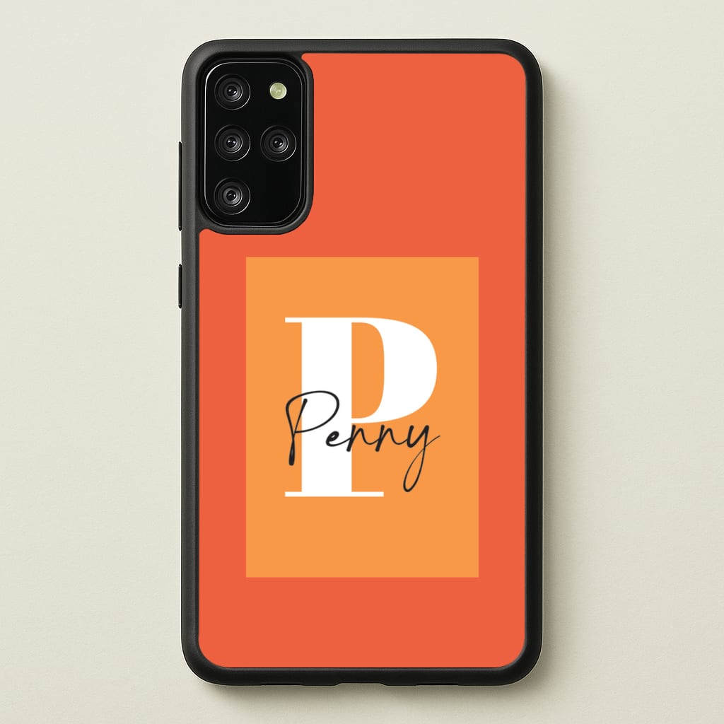 Orange Personalised Name - Personalised Phone Case for Galaxy S20 Plus