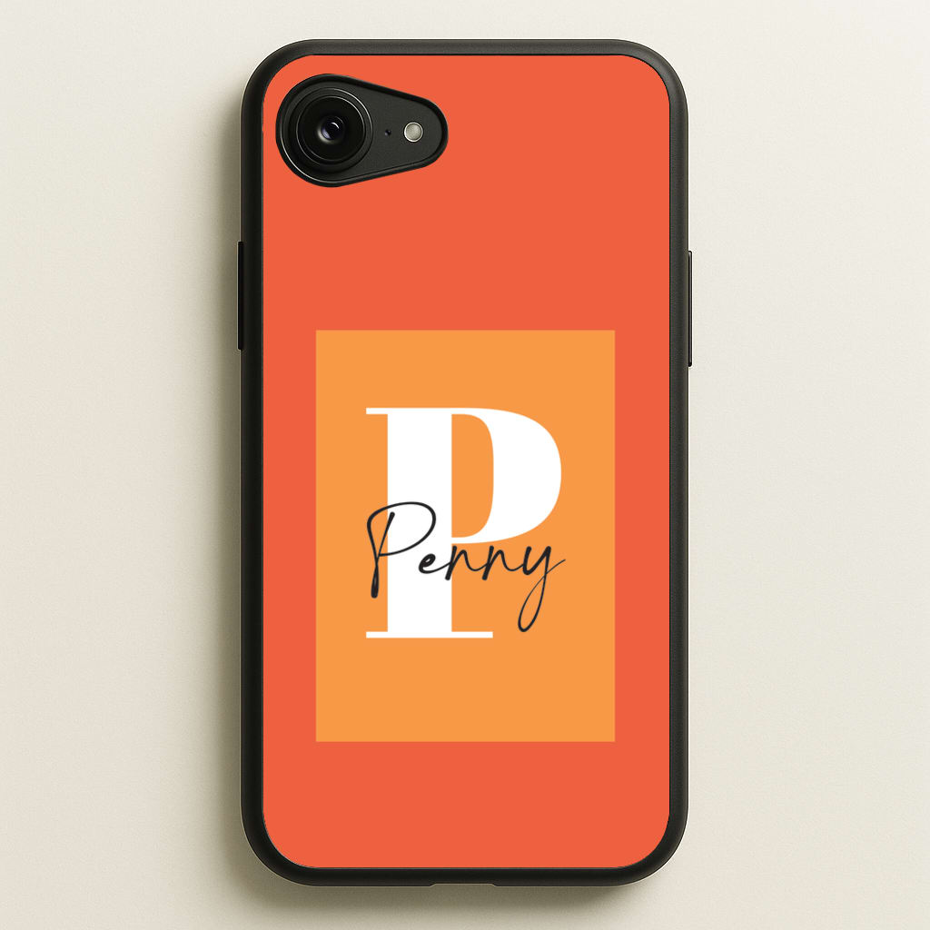 Orange Personalised Name - Personalised Phone Case for iPhone 16e