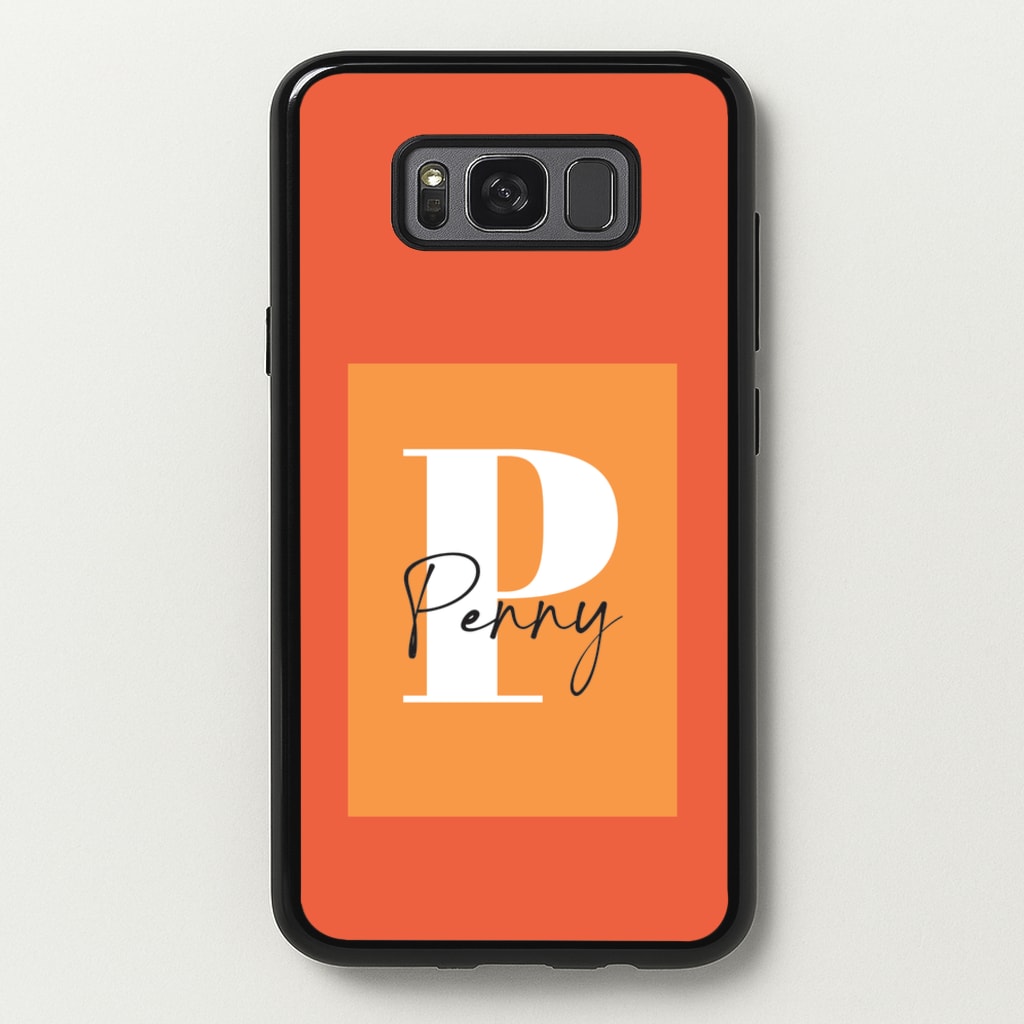 Orange Personalised Name - Personalised Phone Case for Galaxy S8