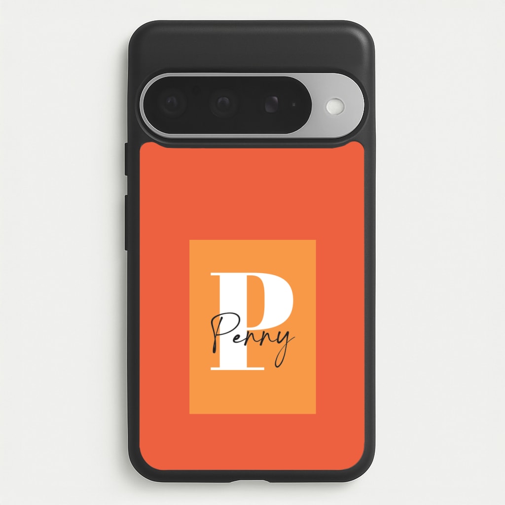 Orange Personalised Name Phone Case for Google Pixel 10 Pro XL