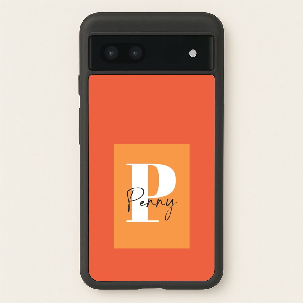 Orange Personalised Name - Personalised Phone Case for Google Pixel 7a