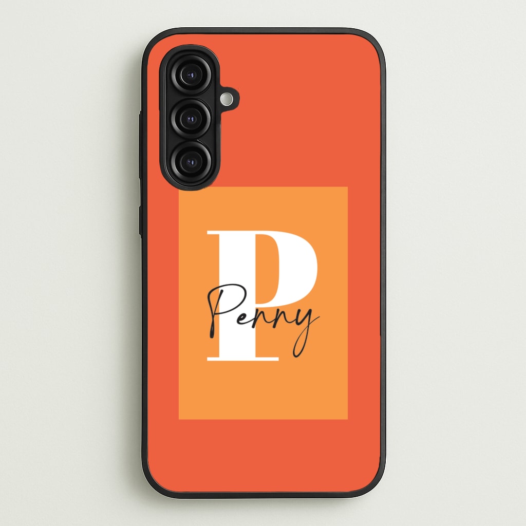 Orange Personalised Name - Personalised Phone Case for Galaxy A16