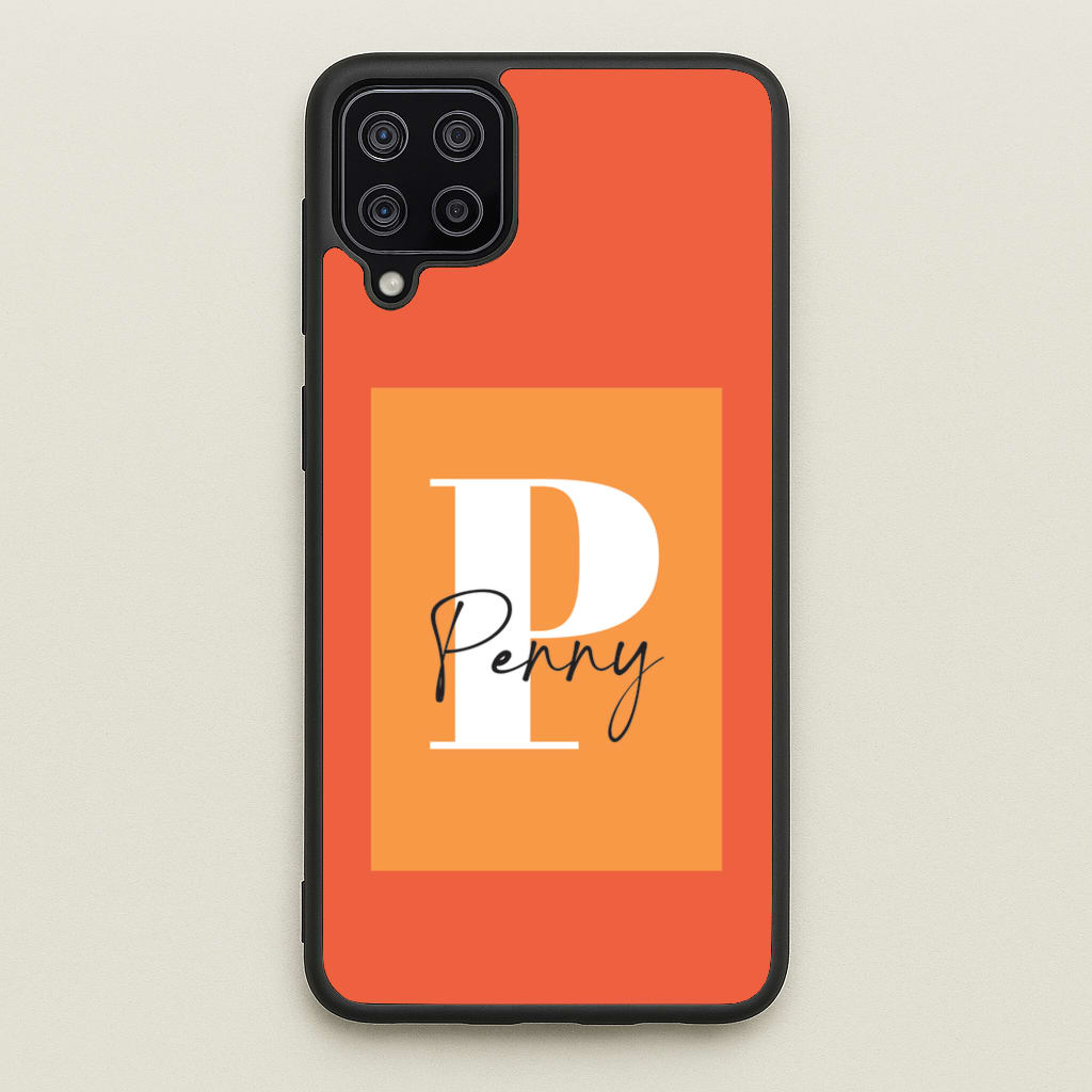 Orange Personalised Name - Personalised Phone Case for Galaxy A12