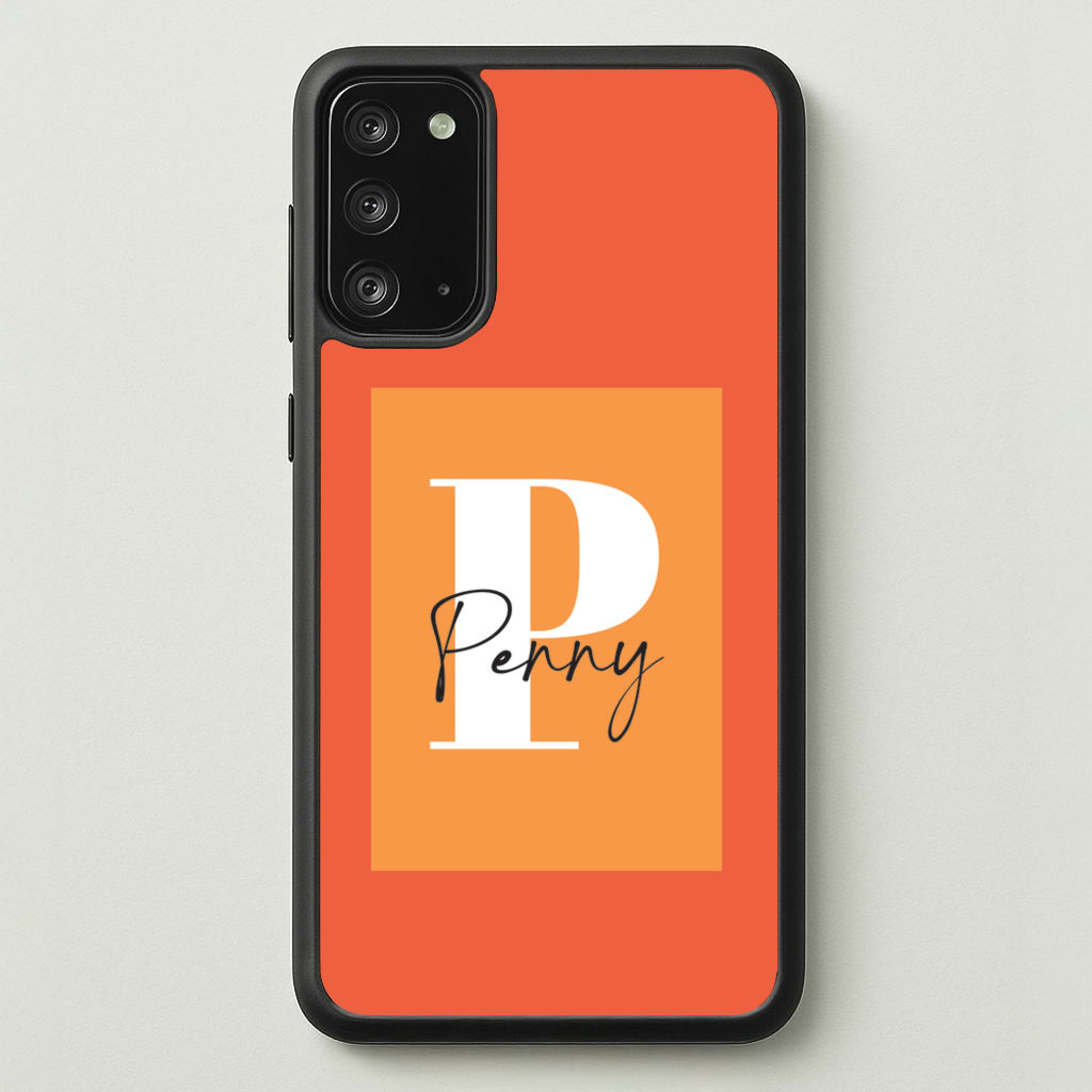 Orange Personalised Name - Personalised Phone Case for Galaxy Note 20