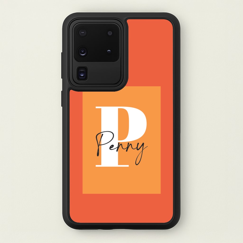 Orange Personalised Name - Personalised Phone Case for Galaxy S20 Ultra