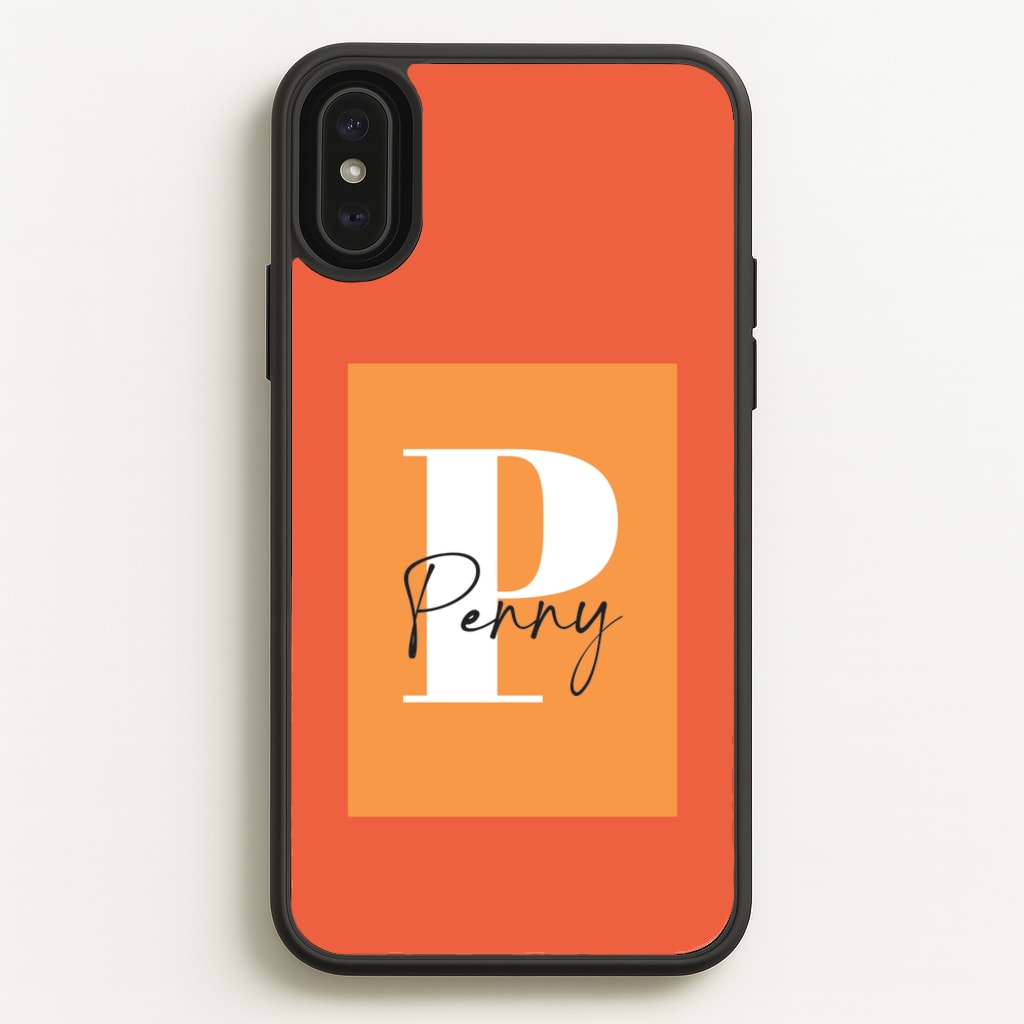 Orange Personalised Name - Personalised Phone Case for iPhone XS Max