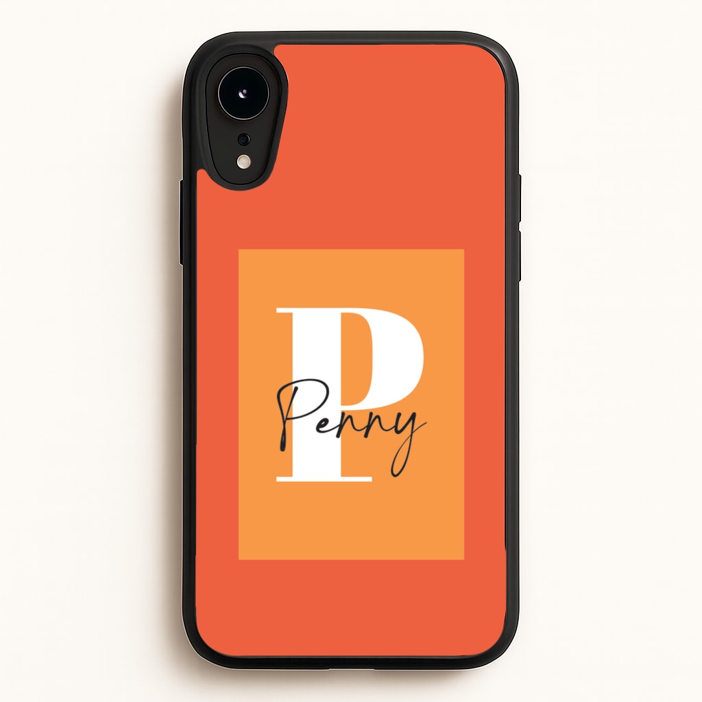 Orange Personalised Name - Personalised Phone Case for iPhone XR