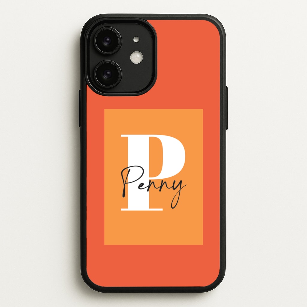 Orange Personalised Name - Personalised Phone Case for iPhone 11
