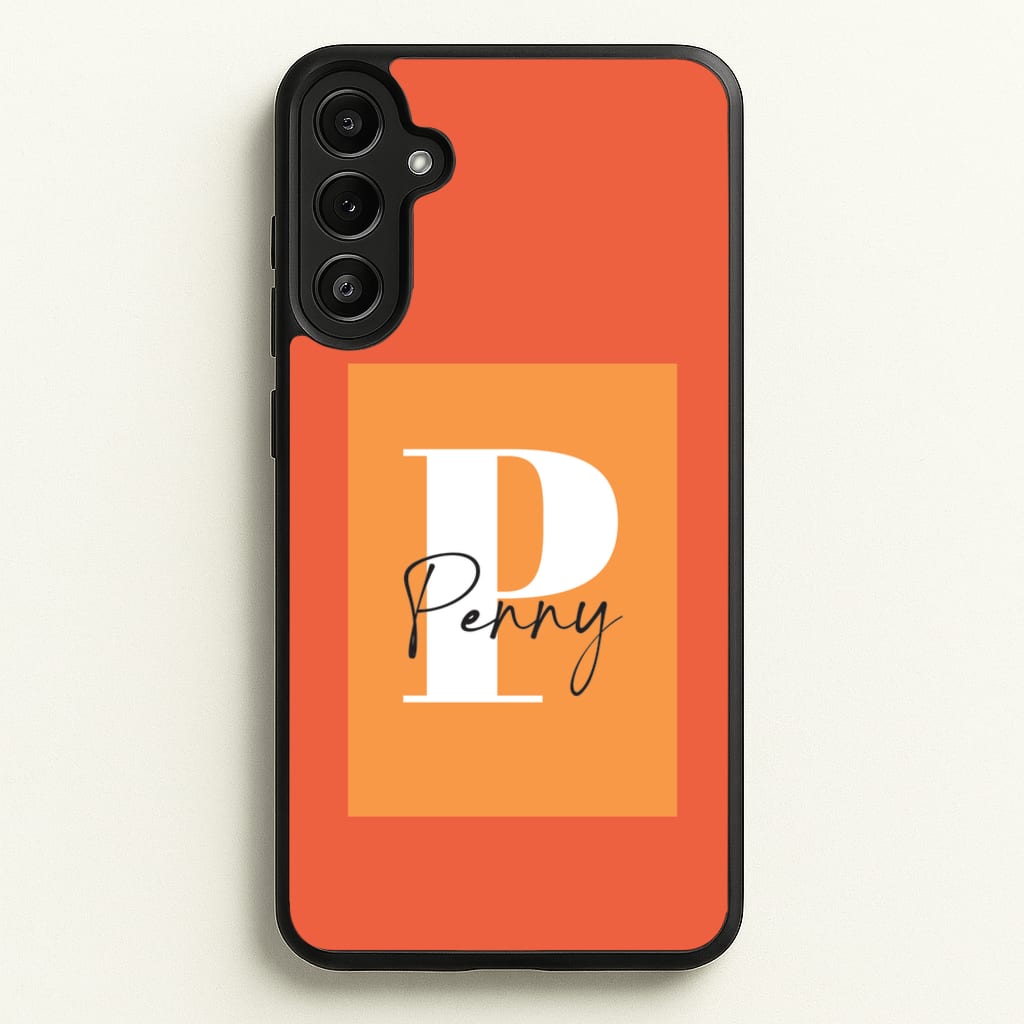 Orange Personalised Name - Personalised Phone Case for Galaxy A36