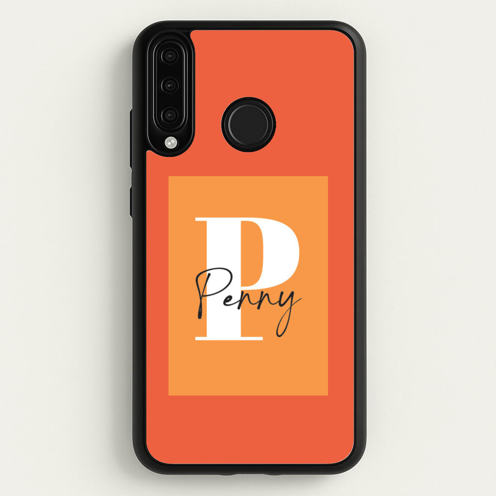 Orange Personalised Name - Personalised Phone Case for Huawei P30 Lite