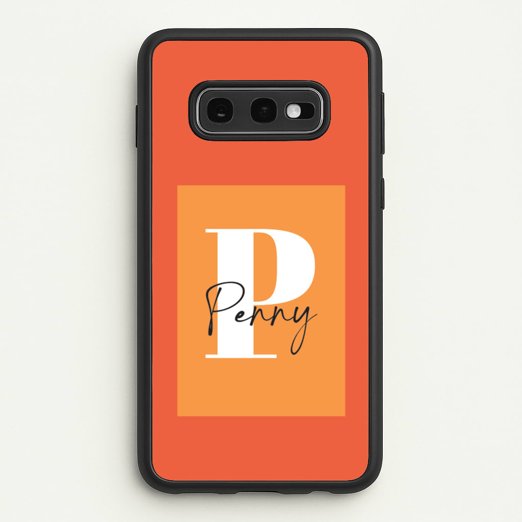 Orange Personalised Name - Personalised Phone Case for Galaxy S10e