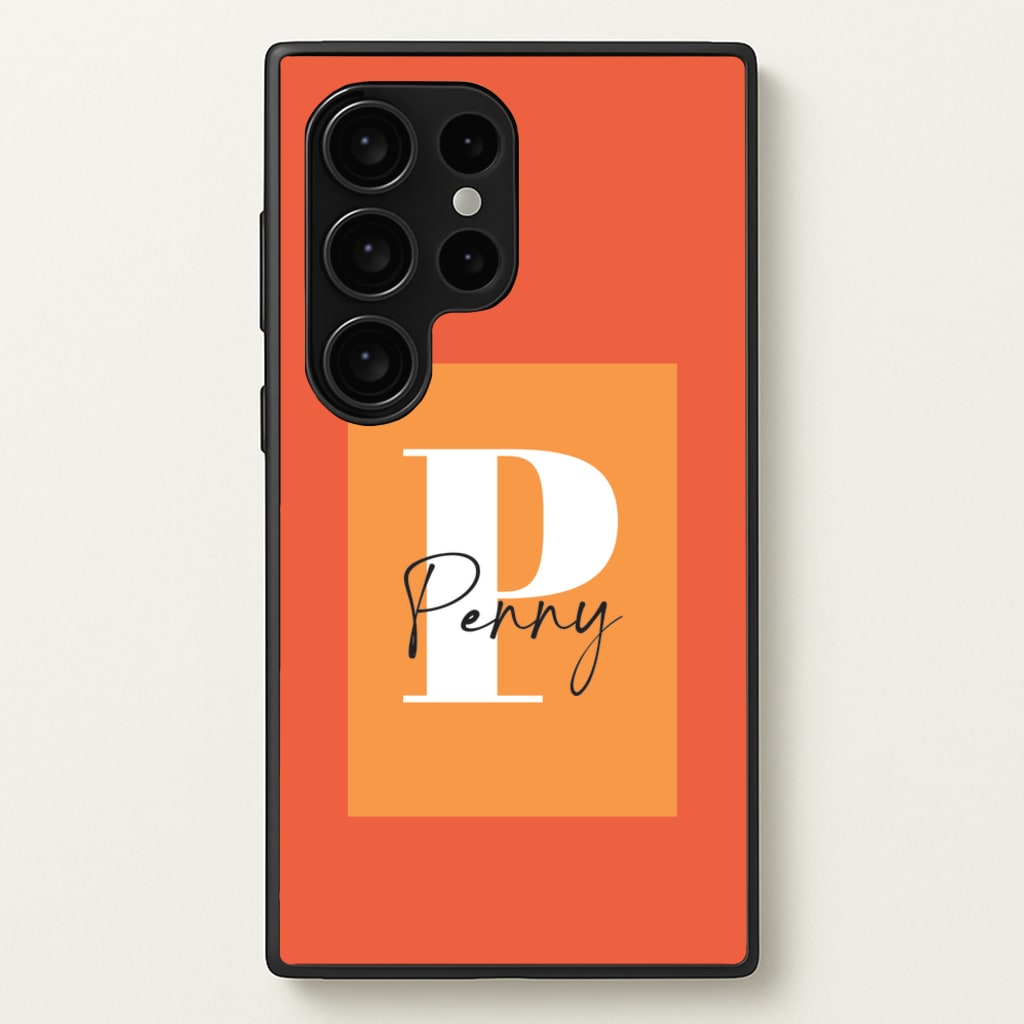 Orange Personalised Name - Personalised Phone Case for Galaxy S24 Ultra