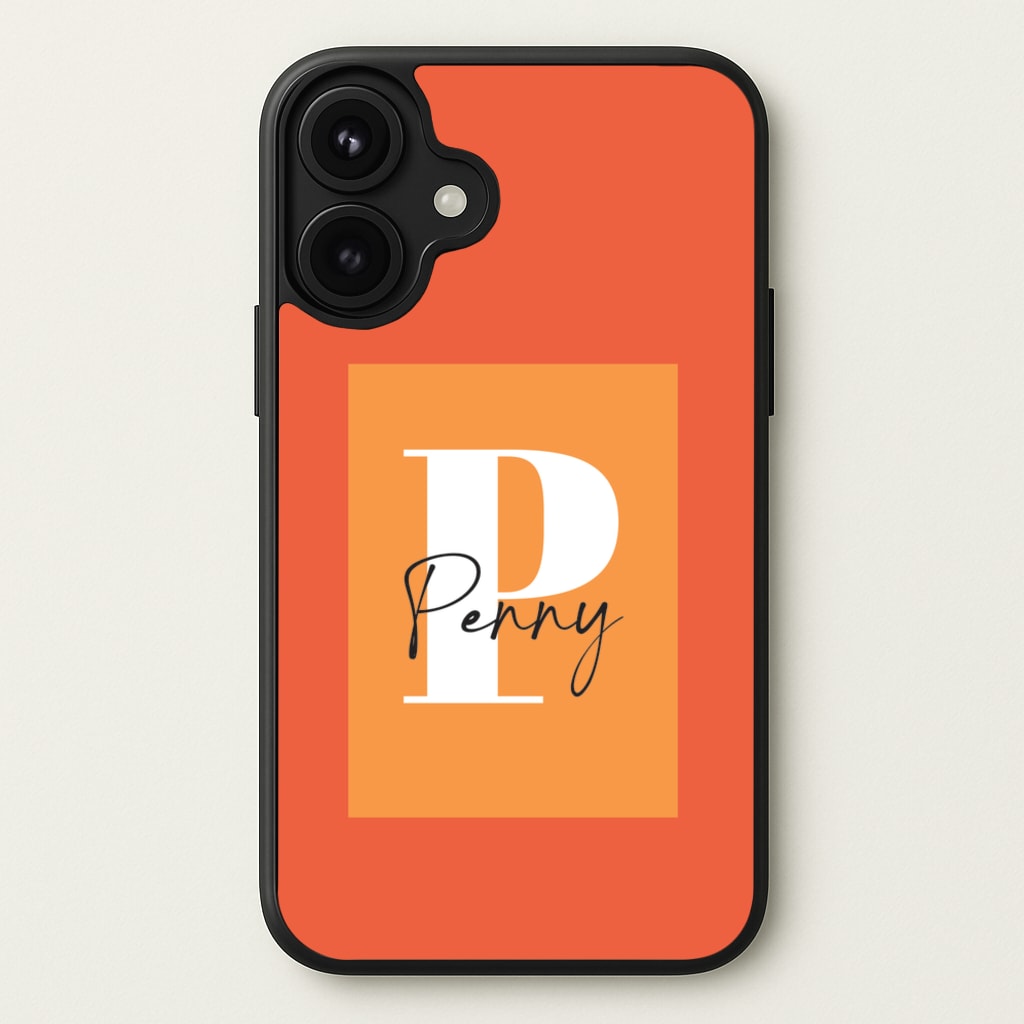 Orange Personalised Name Phone Case for iPhone 17