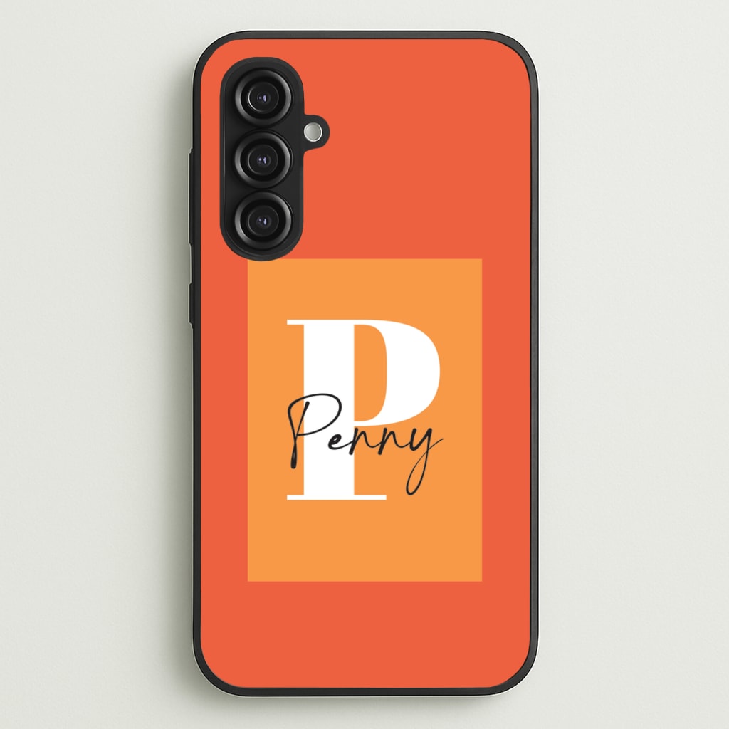Orange Personalised Name - Personalised Phone Case for Galaxy S23FE
