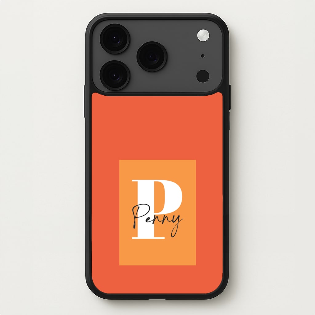 Orange Personalised Name Phone Case for iPhone 17 Pro