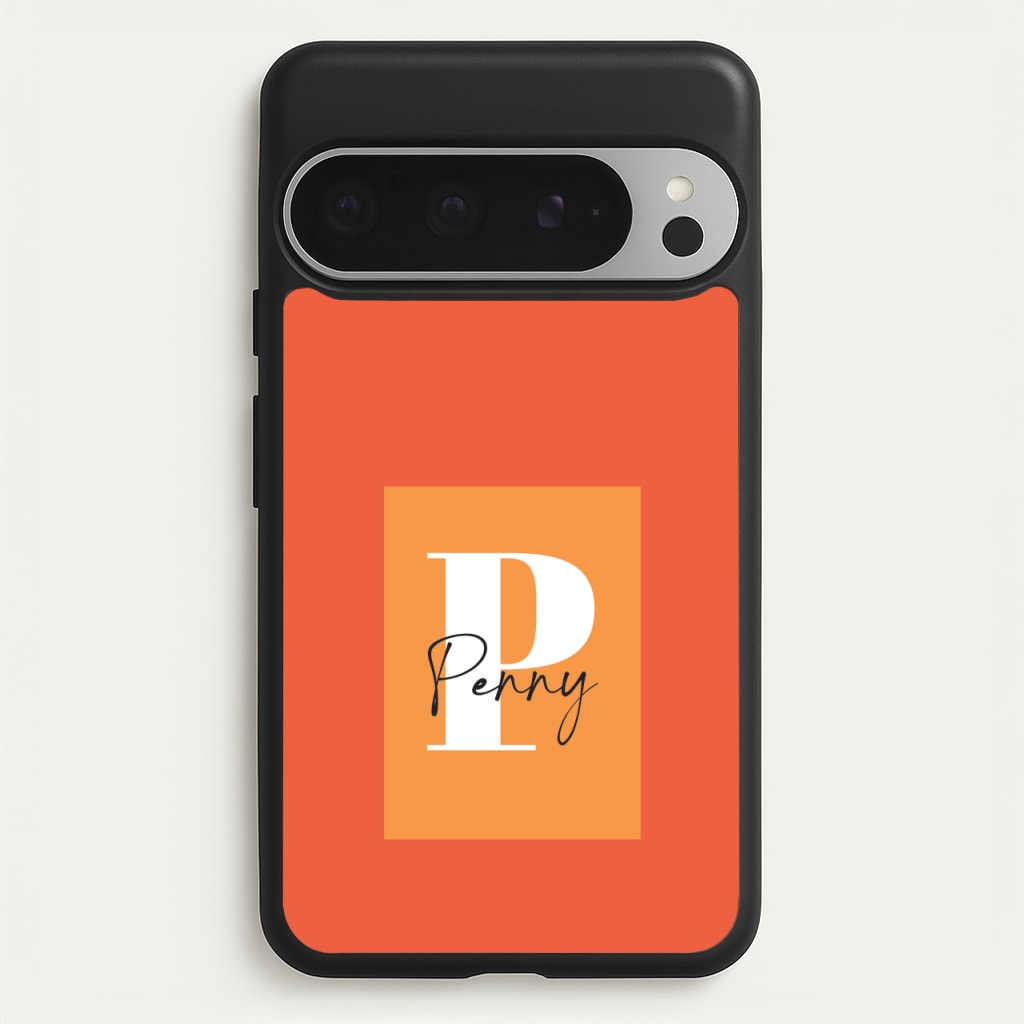 Orange Personalised Name - Personalised Phone Case for Google Pixel 9 Pro XL