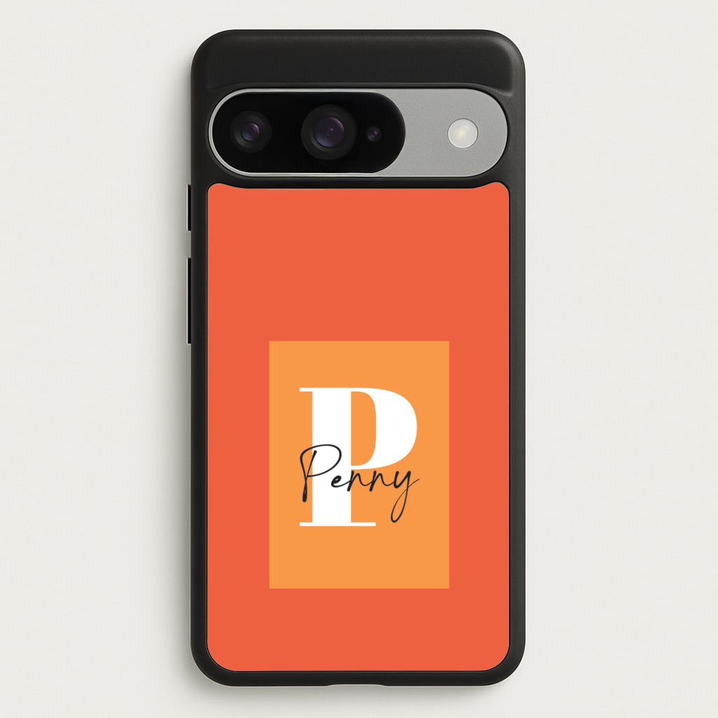 Orange Personalised Name Phone Case for Google Pixel 10 / 10 Pro