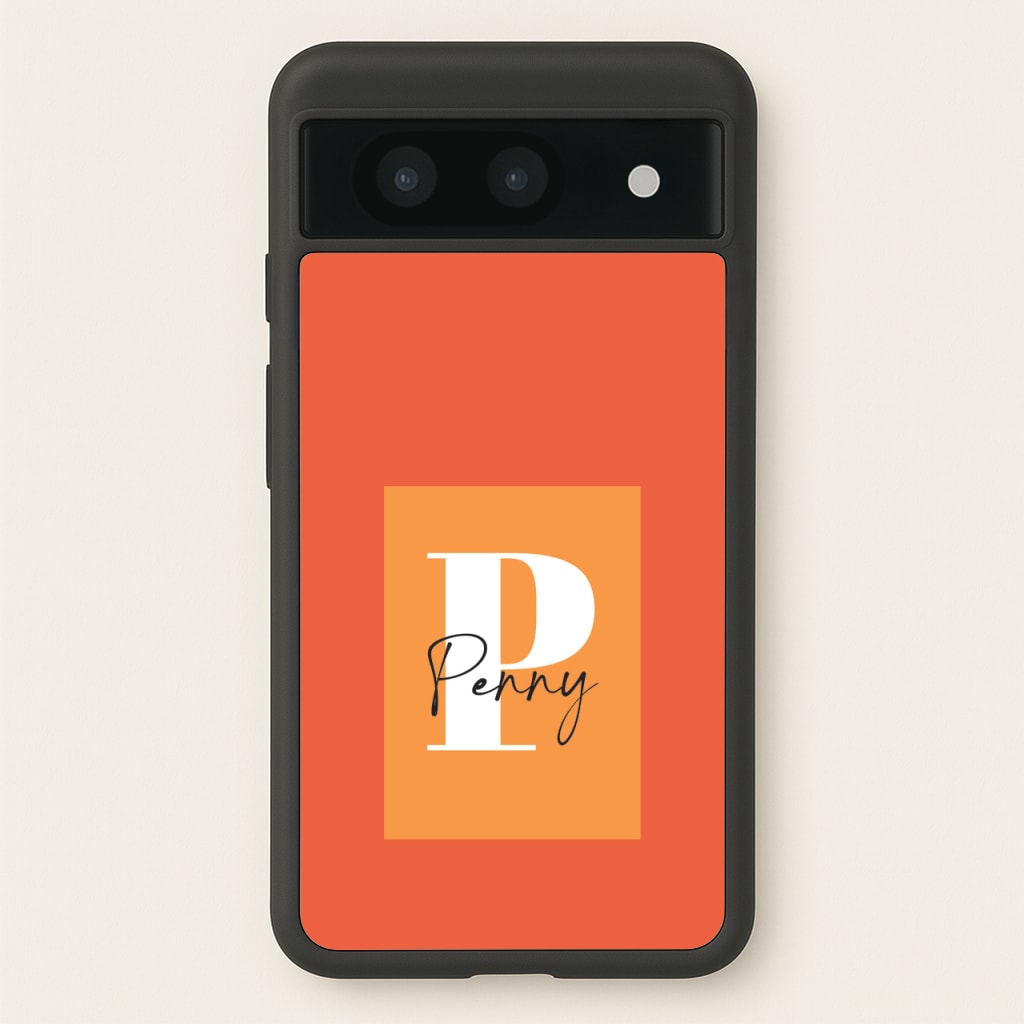 Orange Personalised Name - Personalised Phone Case for Google Pixel 8a