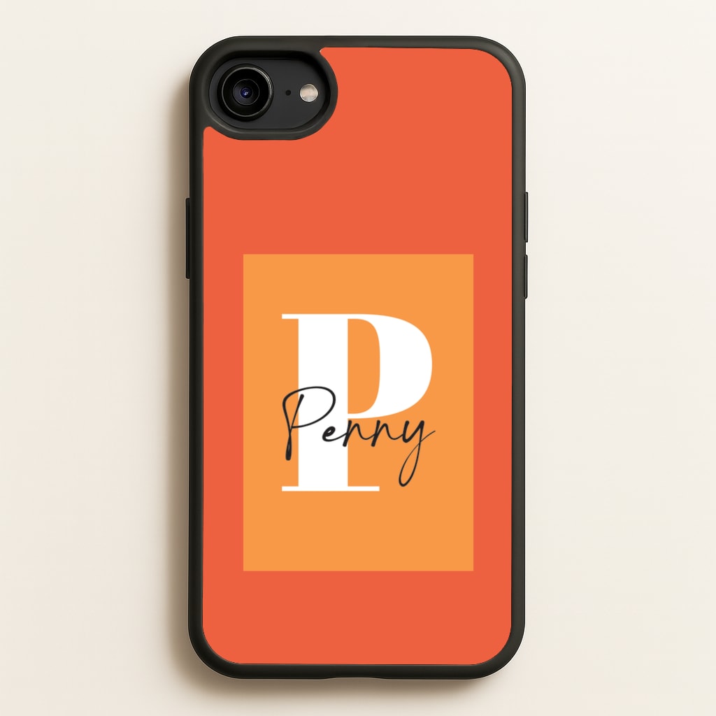 Orange Personalised Name - Personalised Phone Case for iPhone 6 / 7 / 8 / SE
