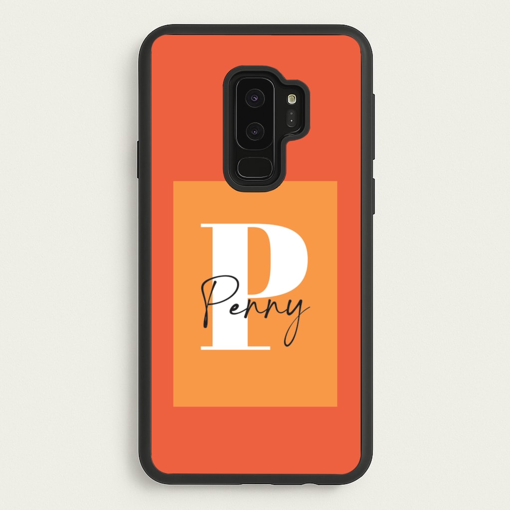 Orange Personalised Name - Personalised Phone Case for Galaxy S9 Plus