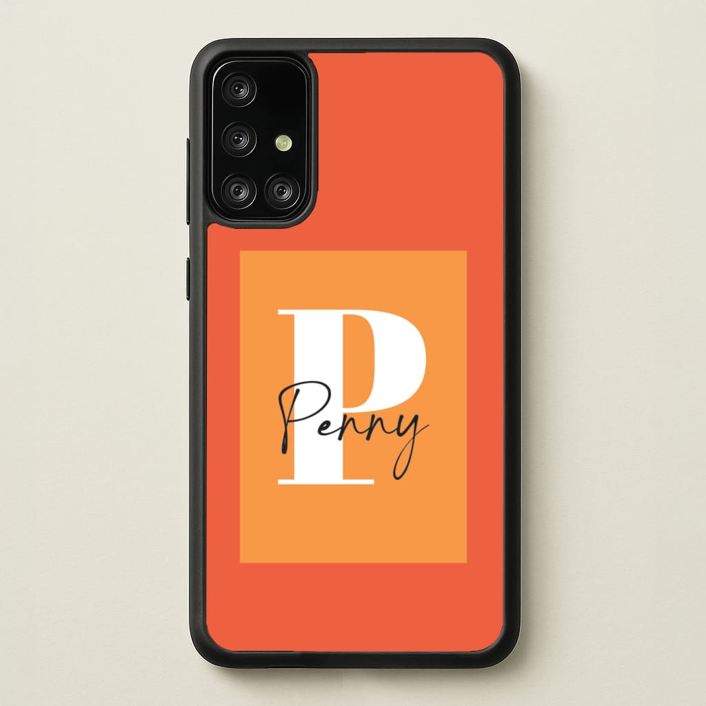 Orange Personalised Name - Personalised Phone Case for Galaxy A71