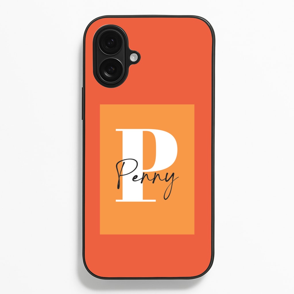 Orange Personalised Name - Personalised Phone Case for iPhone 16 Plus