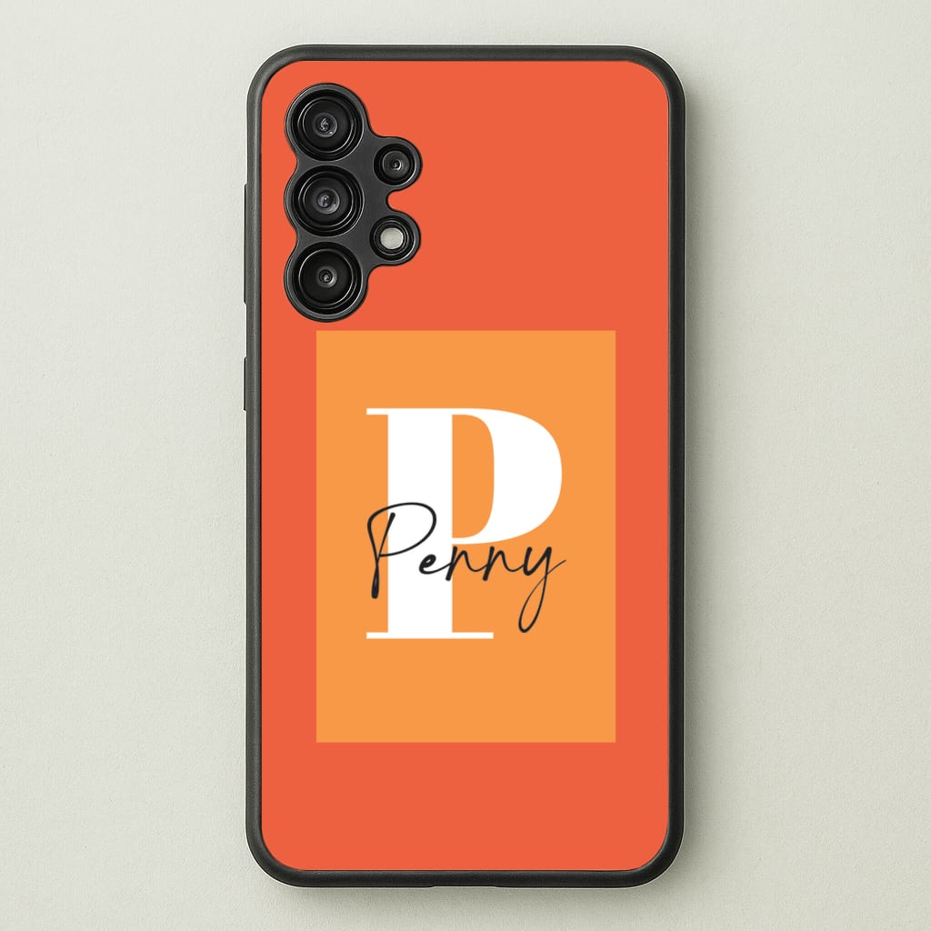 Orange Personalised Name - Personalised Phone Case for Galaxy A13
