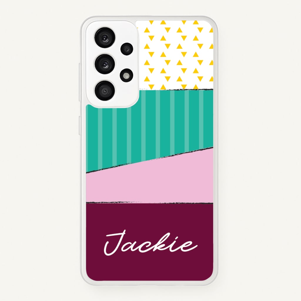 Geometric Patterns Personalised Name - Personalised Phone Case for Galaxy A53