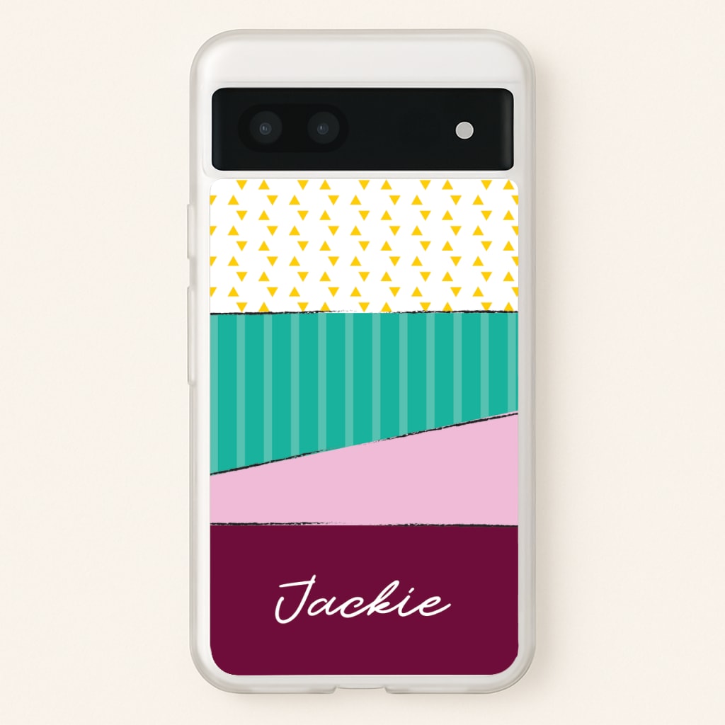 Geometric Patterns Personalised Name - Personalised Phone Case for Google Pixel 7a