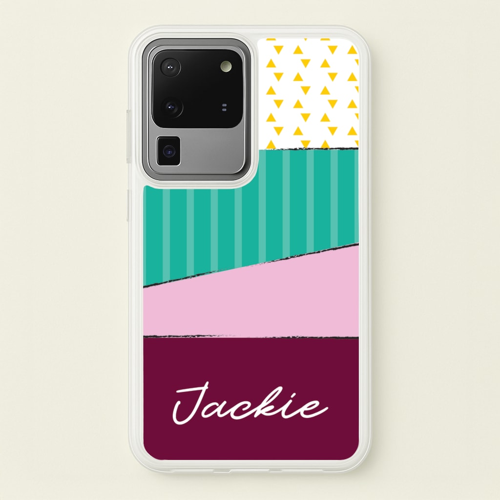 Geometric Patterns Personalised Name - Personalised Phone Case for Galaxy S20 Ultra