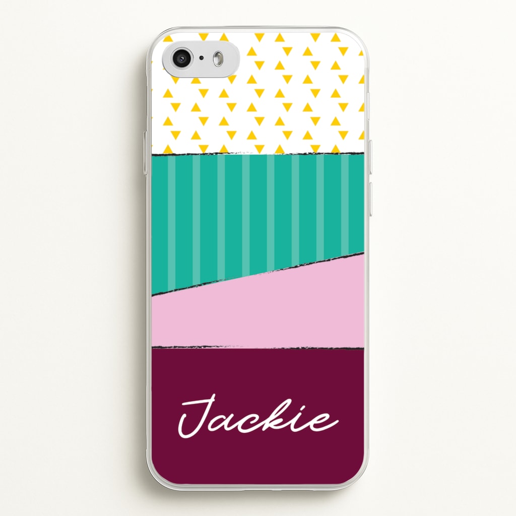 Geometric Patterns Personalised Name - Personalised Phone Case for iPhone 5 / 5s / SE 2016