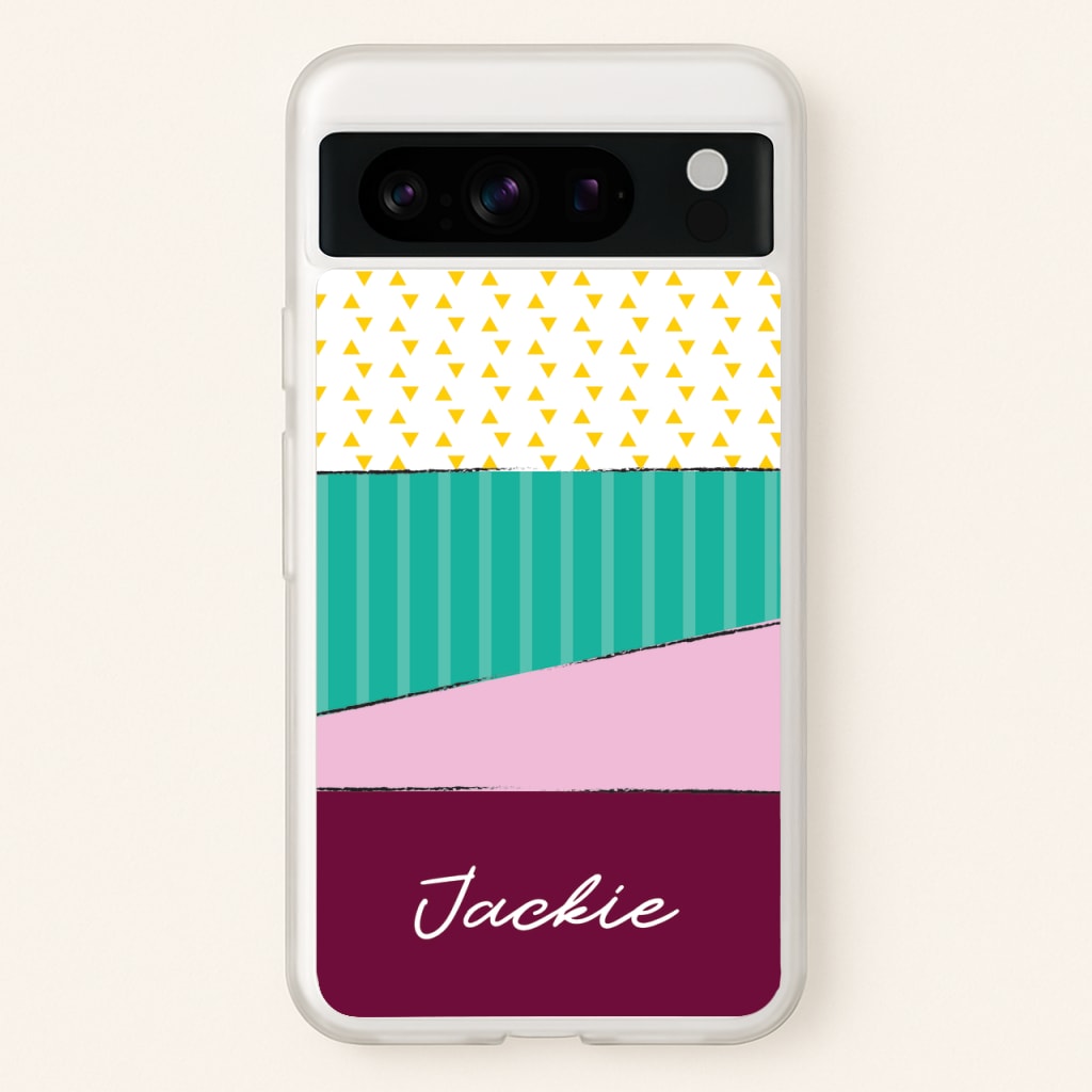 Geometric Patterns Personalised Name - Personalised Phone Case for Google Pixel 8 Pro