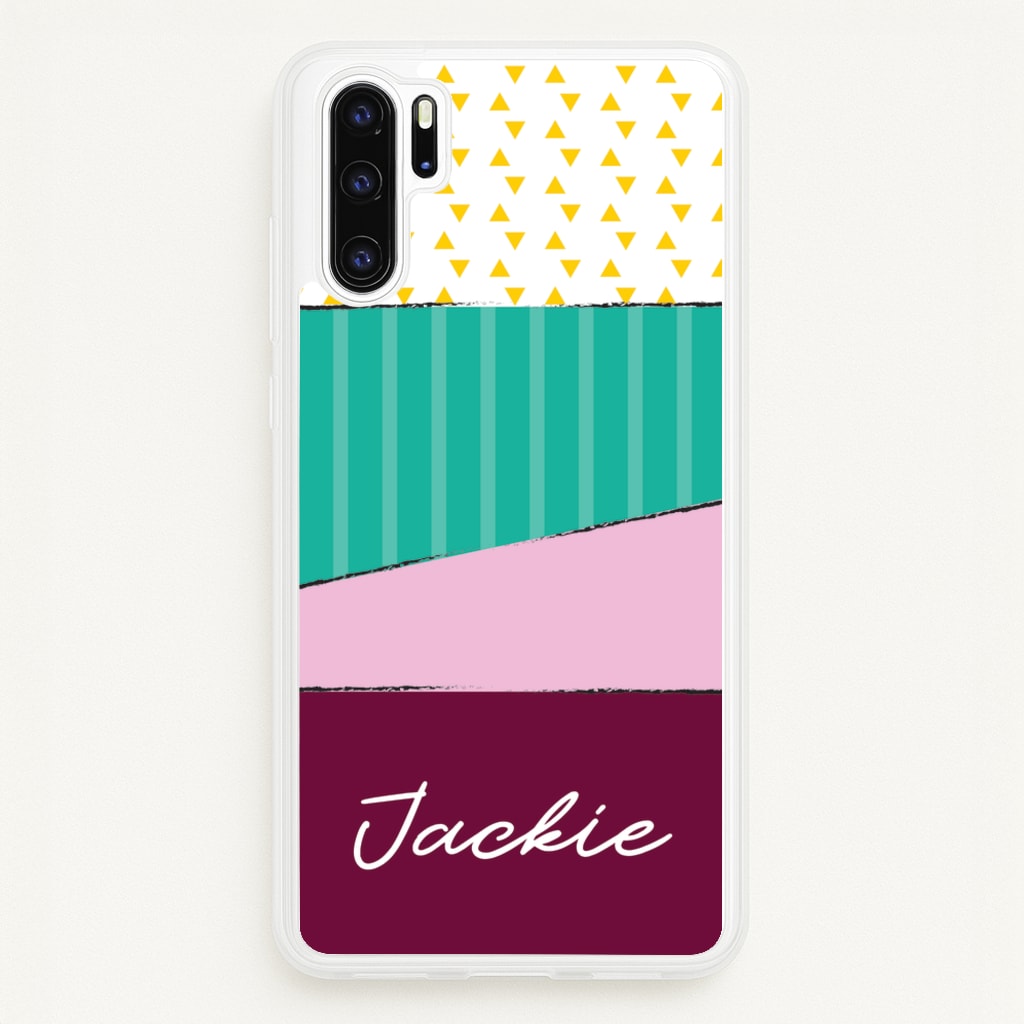 Geometric Patterns Personalised Name - Personalised Phone Case for Huawei P30 Pro