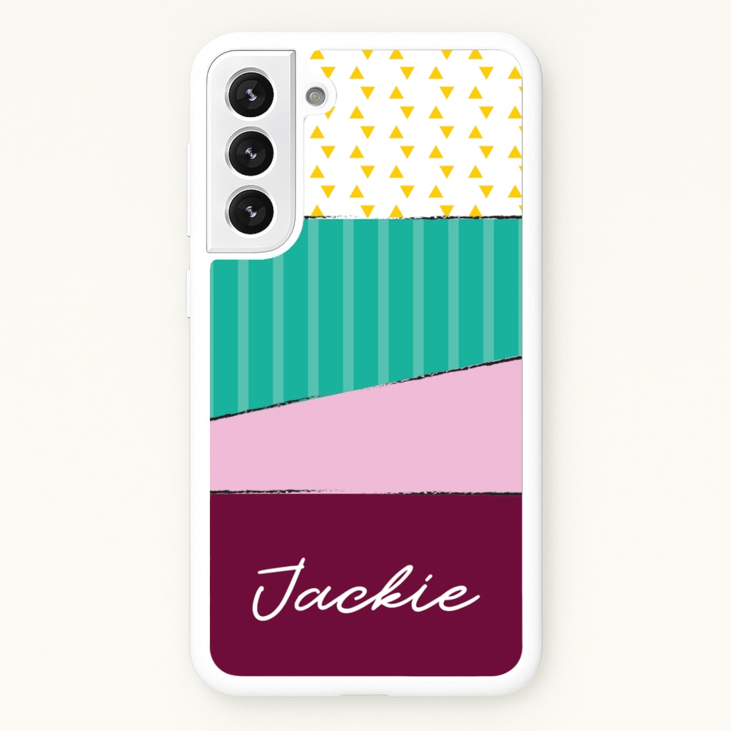 Geometric Patterns Personalised Name - Personalised Phone Case for Galaxy S22 Plus