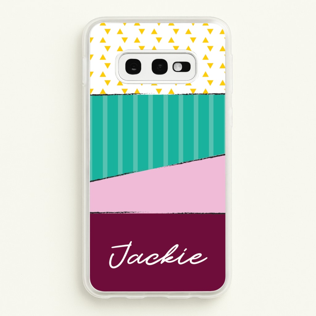 Geometric Patterns Personalised Name - Personalised Phone Case for Galaxy S10e