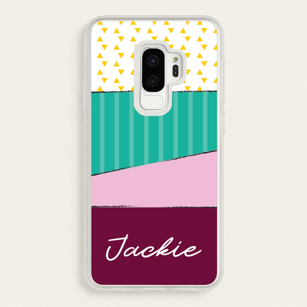 Geometric Patterns Personalised Name - Personalised Phone Case for Galaxy S9 Plus