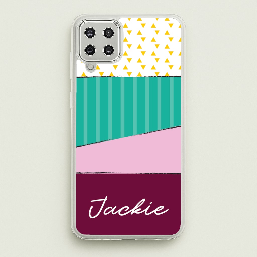 Geometric Patterns Personalised Name - Personalised Phone Case for Galaxy A12