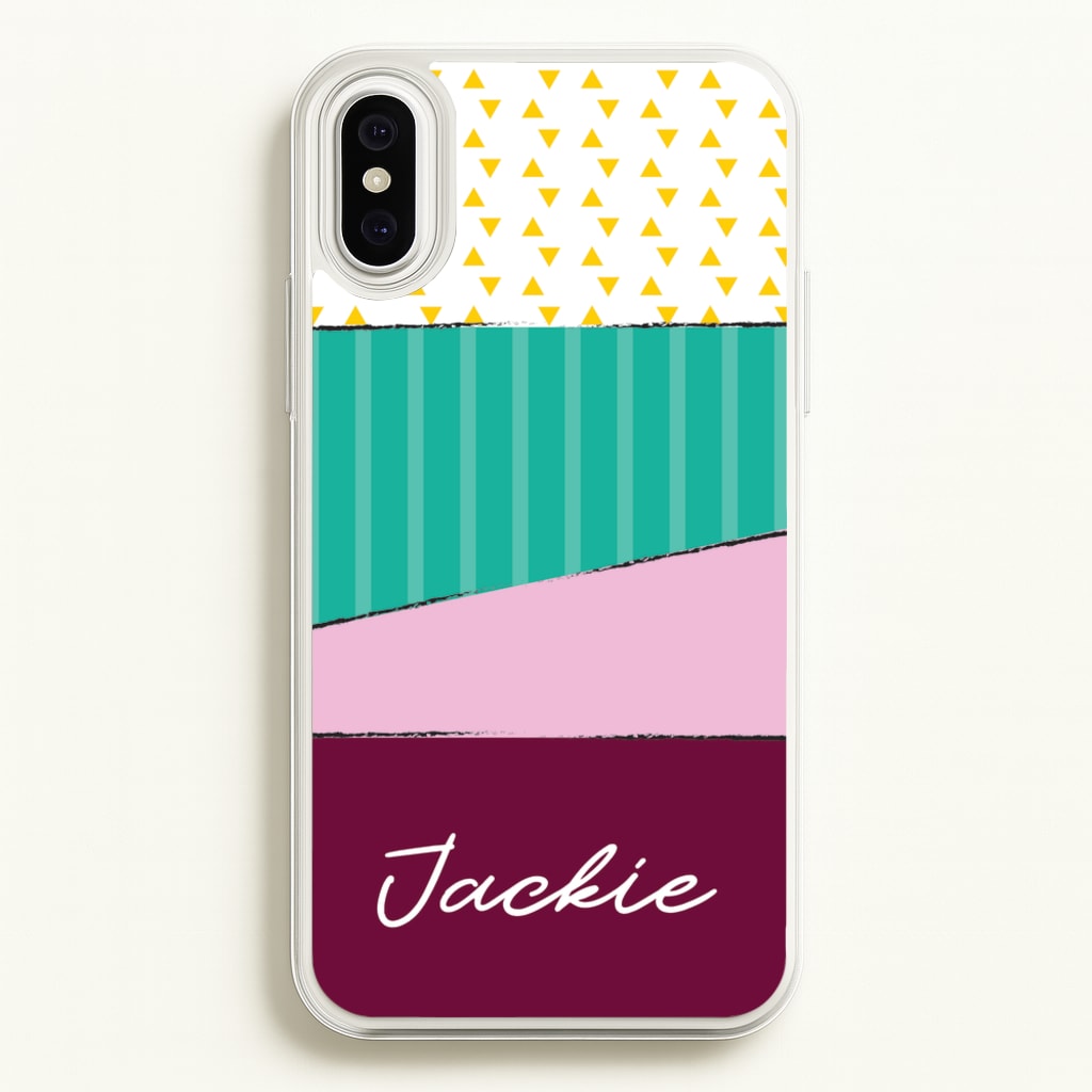 Geometric Patterns Personalised Name - Personalised Phone Case for iPhone XS Max