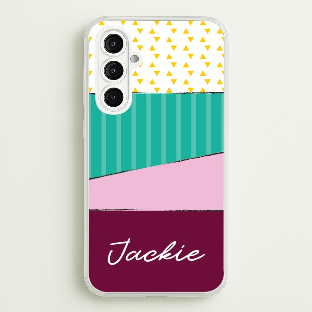 Geometric Patterns Personalised Name - Personalised Phone Case for Galaxy A16