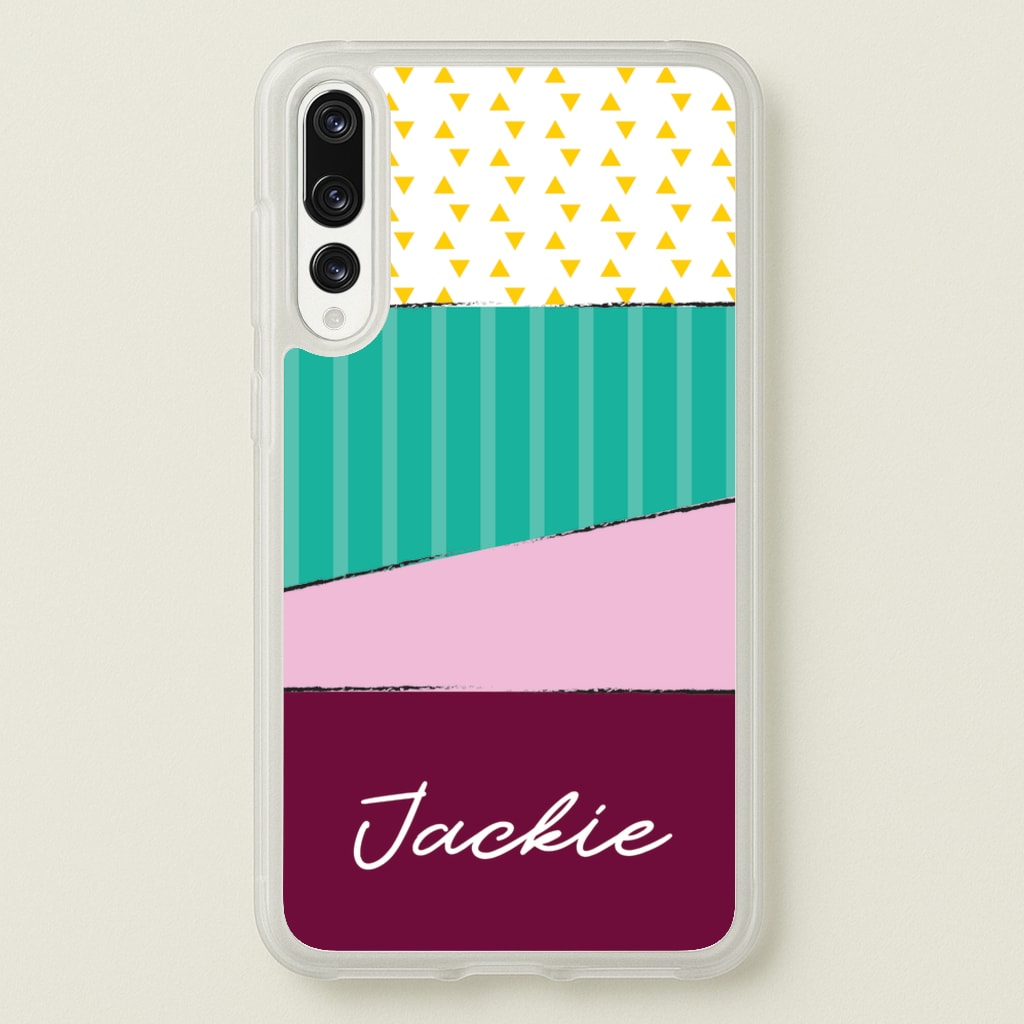 Geometric Patterns Personalised Name - Personalised Phone Case for Huawei P20 Pro