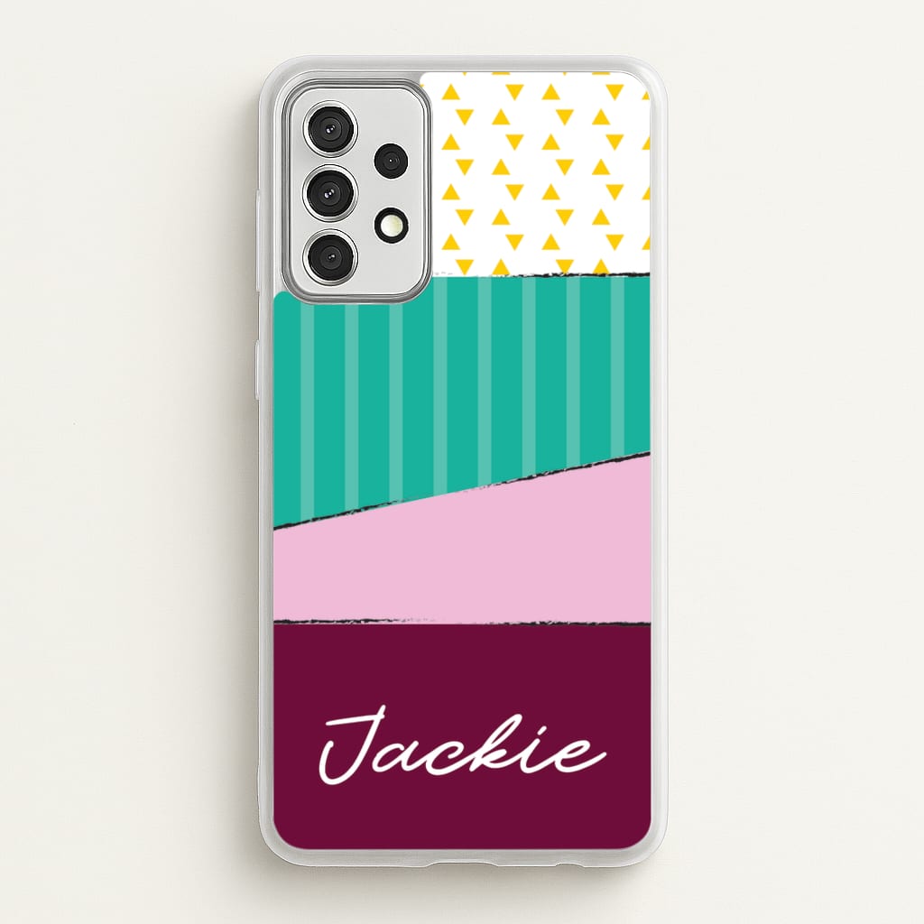 Geometric Patterns Personalised Name - Personalised Phone Case for Galaxy A52 / A52s