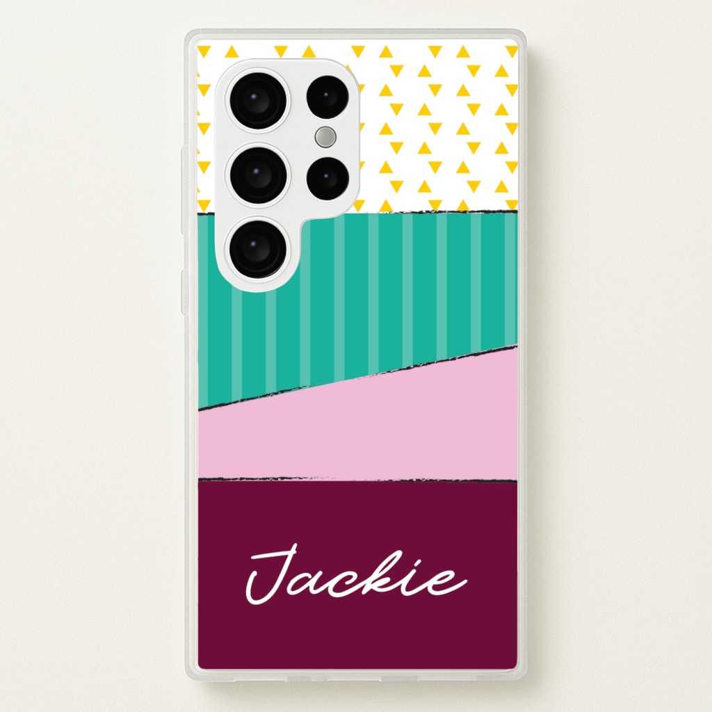 Geometric Patterns Personalised Name - Personalised Phone Case for Galaxy S24 Ultra