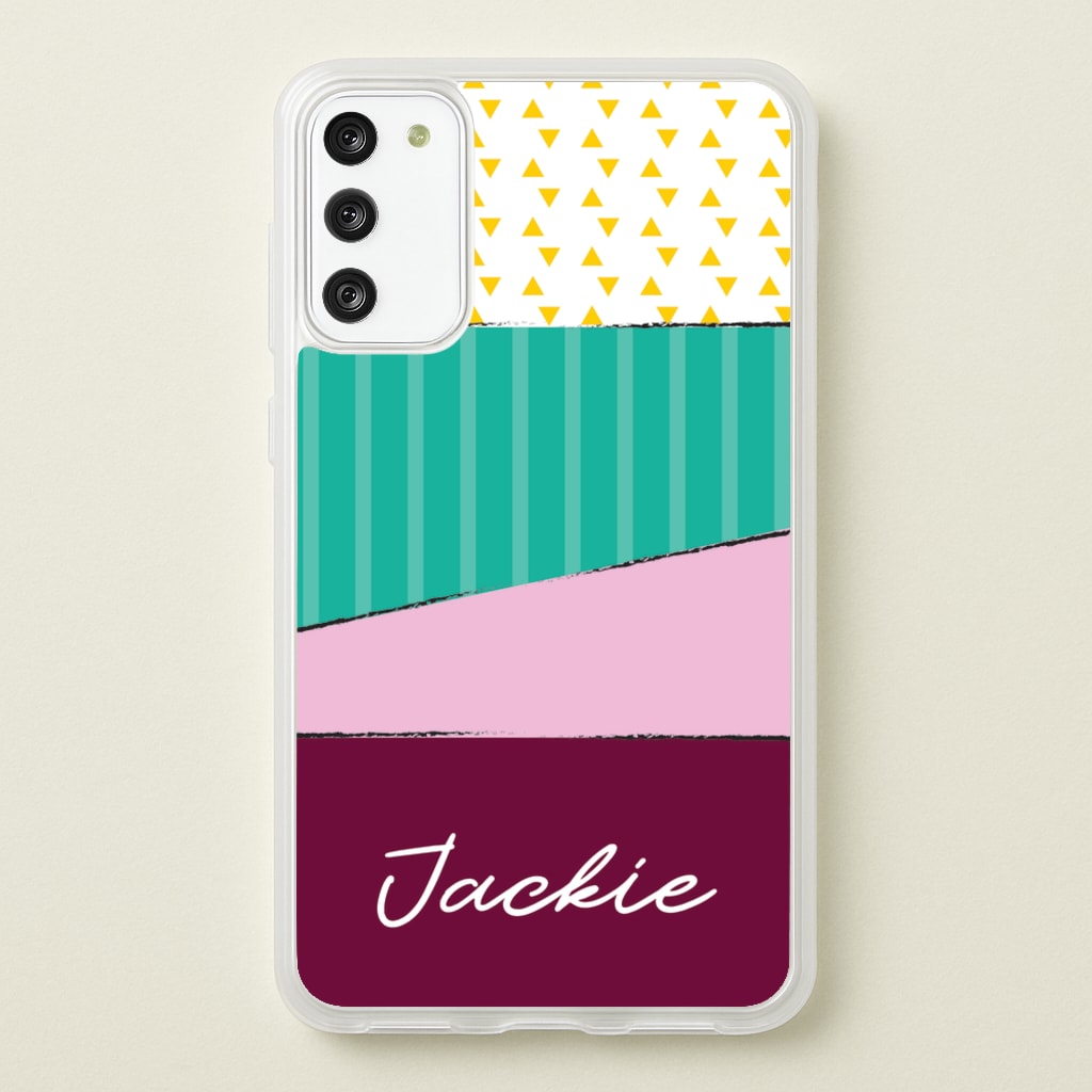 Geometric Patterns Personalised Name - Personalised Phone Case for Galaxy S20