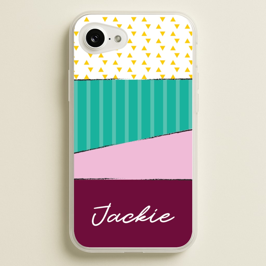 Geometric Patterns Personalised Name - Personalised Phone Case for iPhone 16e