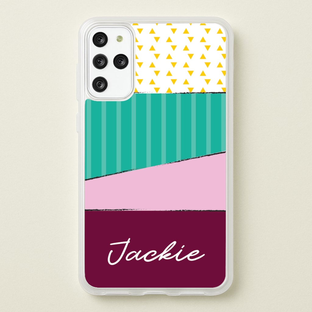 Geometric Patterns Personalised Name - Personalised Phone Case for Galaxy S20 Plus