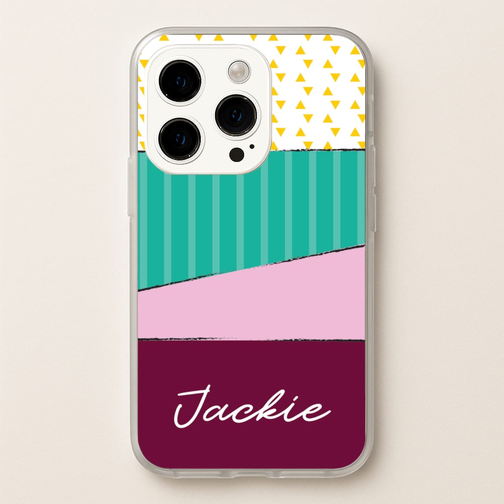 Geometric Patterns Personalised Name - Personalised Phone Case for iPhone 15 Pro