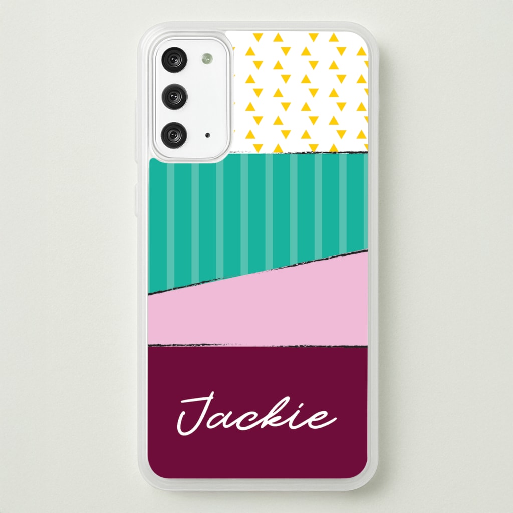 Geometric Patterns Personalised Name - Personalised Phone Case for Galaxy Note 20