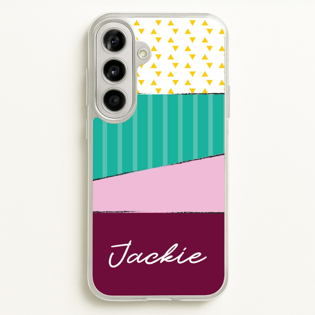 Geometric Patterns Personalised Name - Personalised Phone Case for Galaxy A56