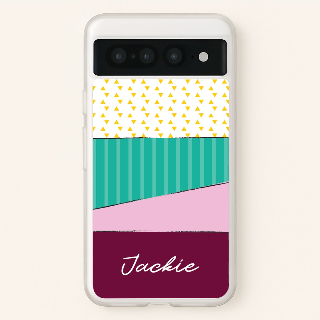 Geometric Patterns Personalised Name - Personalised Phone Case for Google Pixel 7 Pro